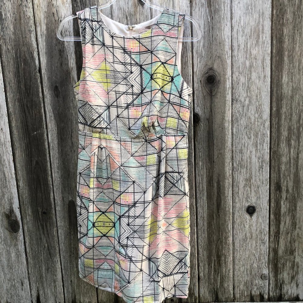 Forever 21 Pastel Floral Geometric Pattern Sleeveless Midi Dress Medium